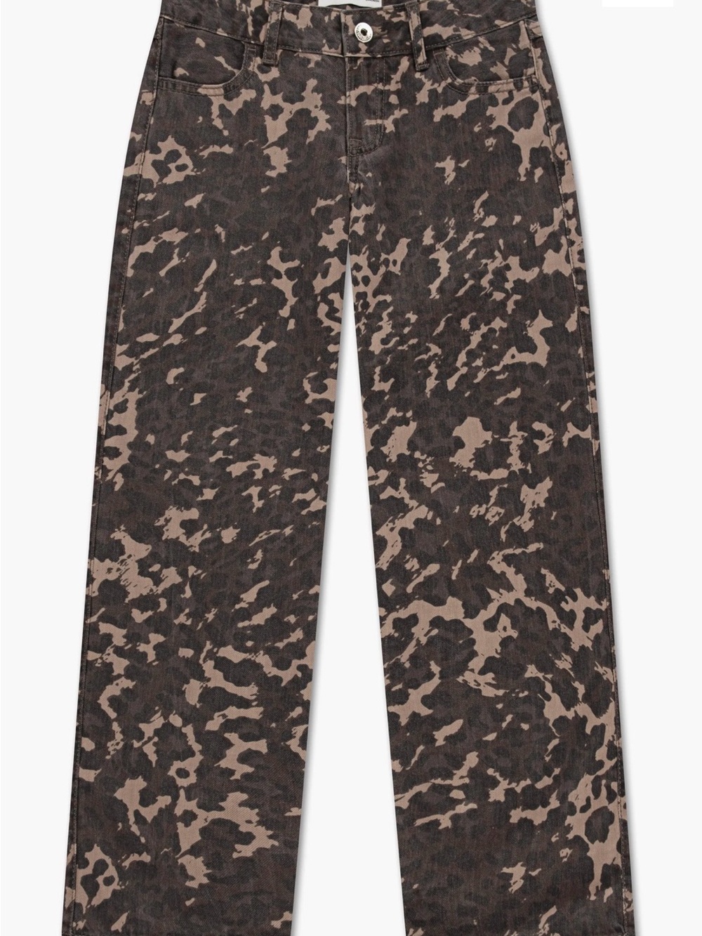 Brown leopard abercrombie kids Brown and Black Patterned Wide-Leg Jeans